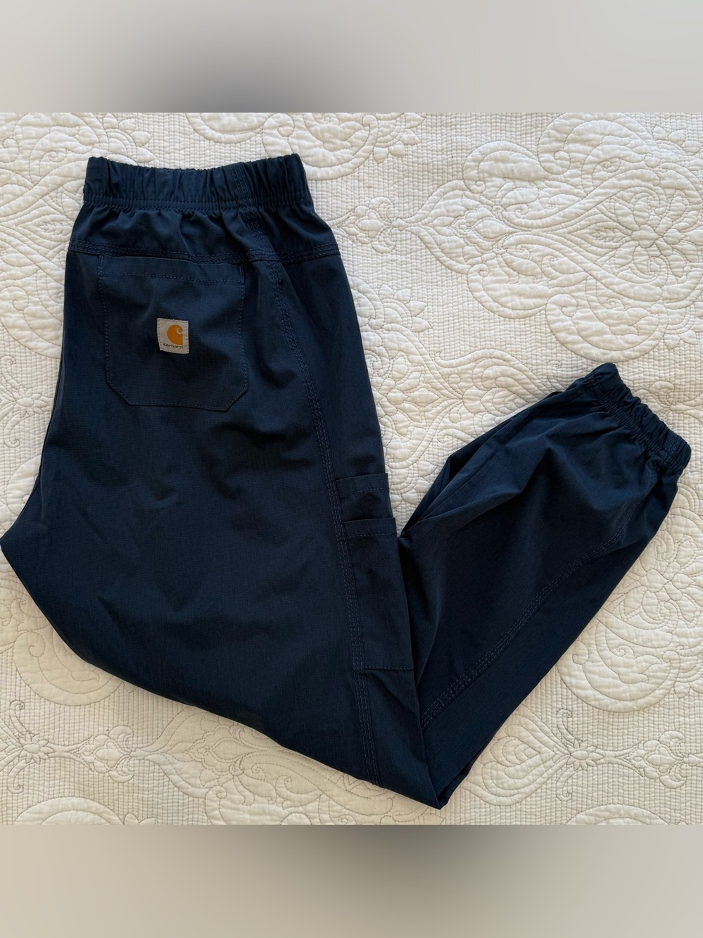Women’s Carhartt Force Cross Flex Jogger Scub Pants Navy Blue Sz M